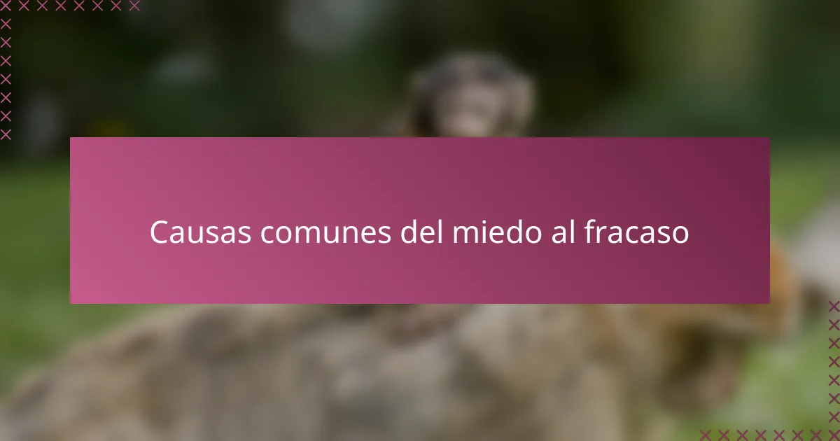 Causas comunes del miedo al fracaso