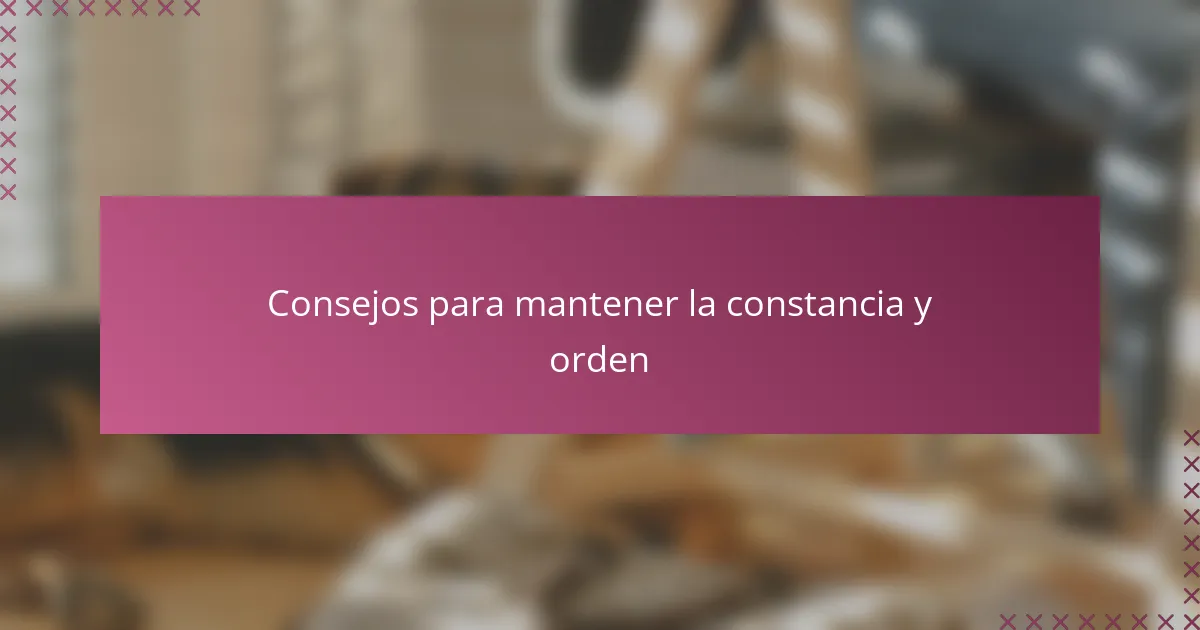 Consejos para mantener la constancia y orden