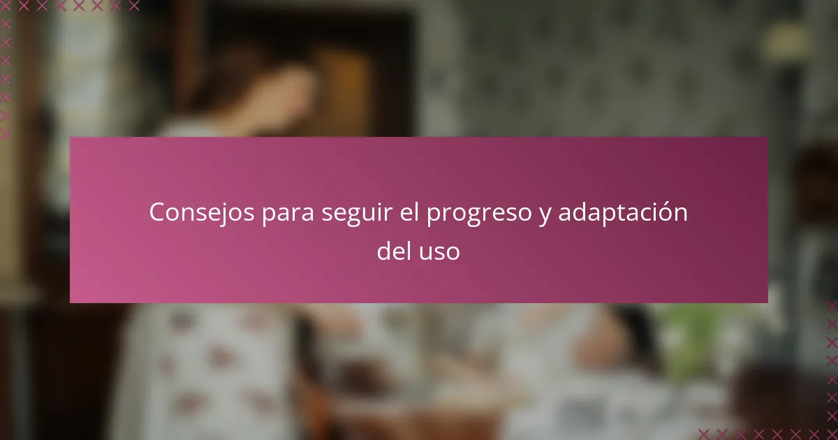 Consejos para seguir el progreso y adaptación del uso