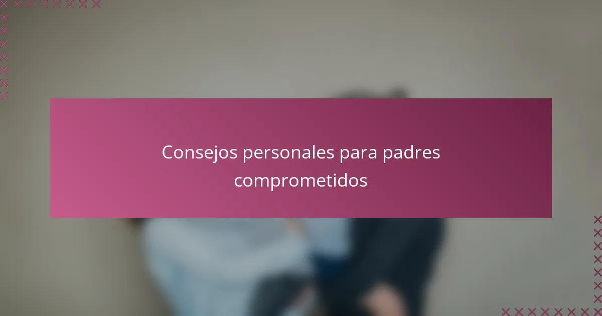 Consejos personales para padres comprometidos