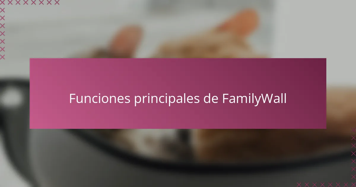 Funciones principales de FamilyWall