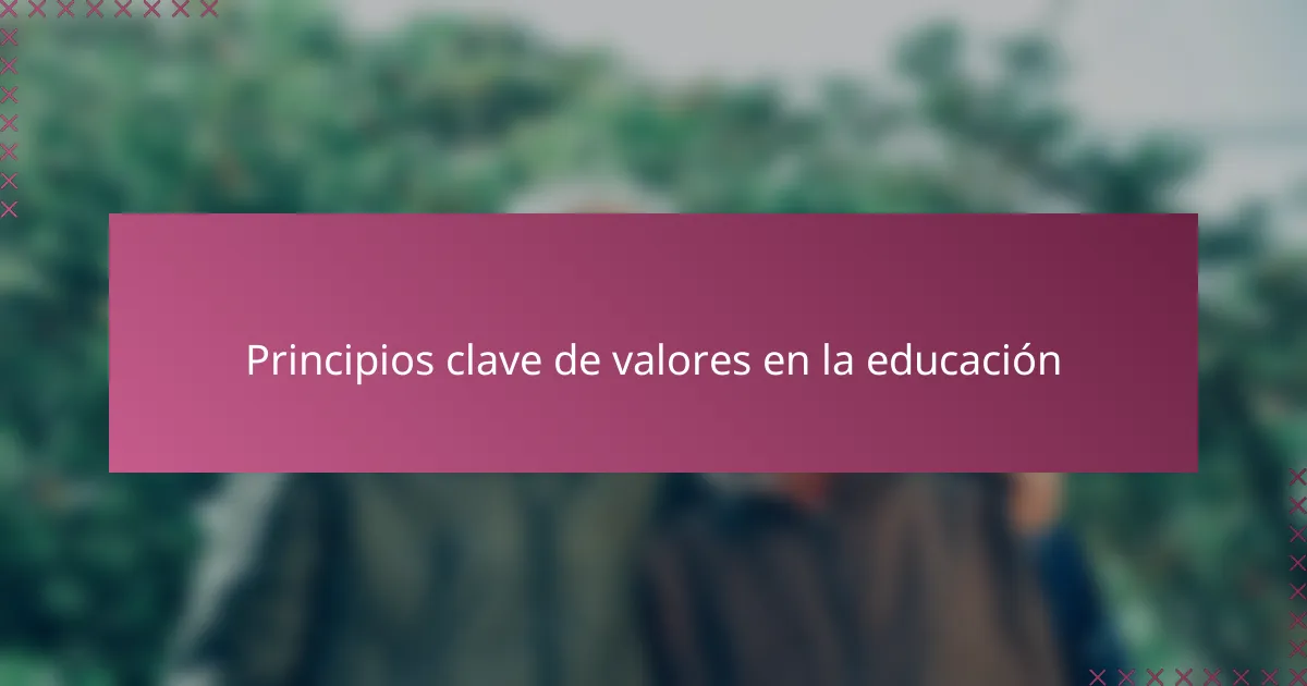 Principios clave de valores en la educación