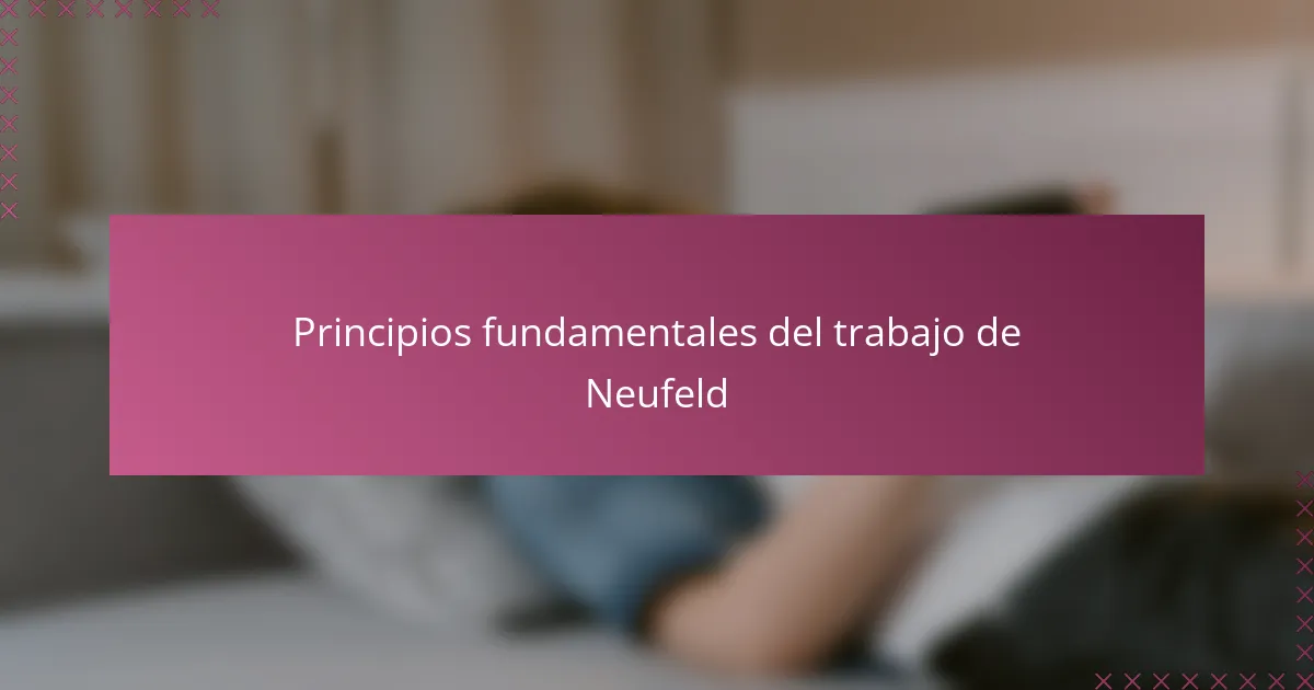 Principios fundamentales del trabajo de Neufeld